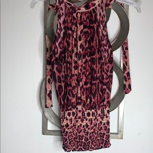 Leopard print silk halter